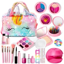 ULOVEME Kids Real Makeup Kit for Little Girls - Real, Non Toxic, Washable Mak...