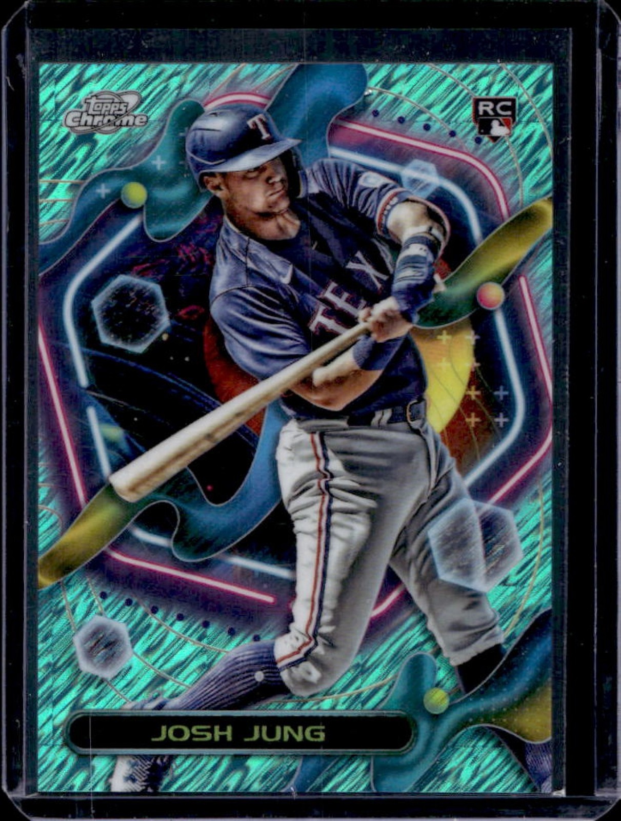 2023 Topps Cosmic Chrome Josh Jung RC Aqua Equinox Refractor #/199 Rangers