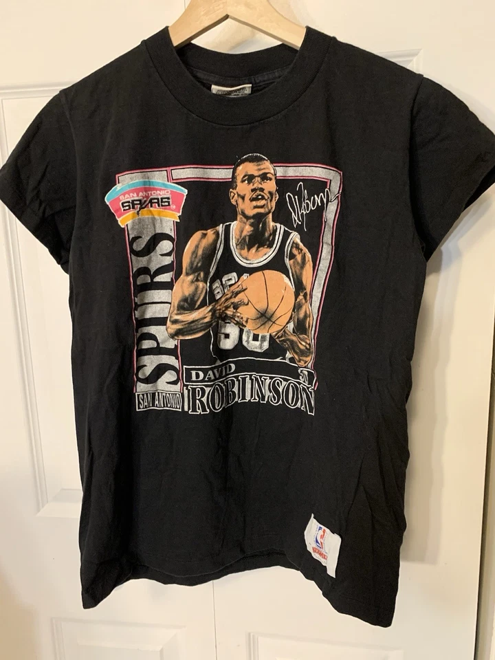 Camiseta De Colección Nuez moscada David Robinson San Antonio Spurs Talla L 1990 Puntada Única Foto 3 de 4