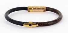 AUTHENTIC LOUIS VUITTON LV MONOGRAM DAILY CONFIDENTIAL BRACELET, BROWN/BLACK