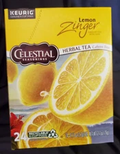 Celestial Seasonings Lemon Zinger Herbal Tea 24 Count Keurig K Cup - Exp 9/2025