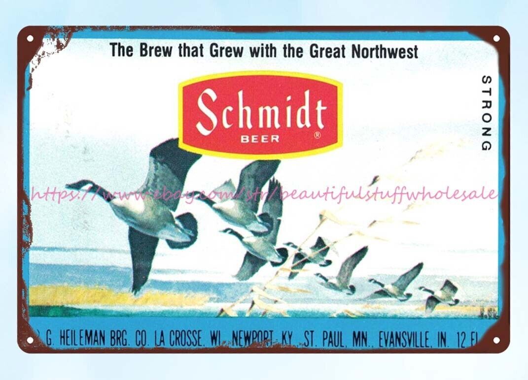 1970s Vintage Beer Ducks Bar Scene Retro Brewing Tin Wall Art Sign-image