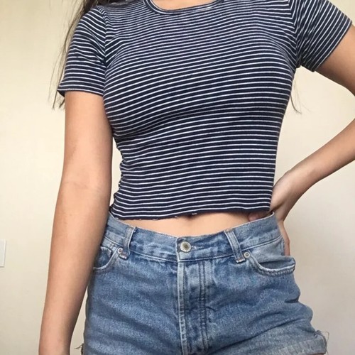 White Striped Tee T-Shirt 