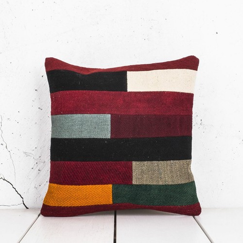 Kilim Pillow Cover SET of 4 pcs 15.75" x 15.75" FREE Fast Shipment 07283 - Picture 5 of 12