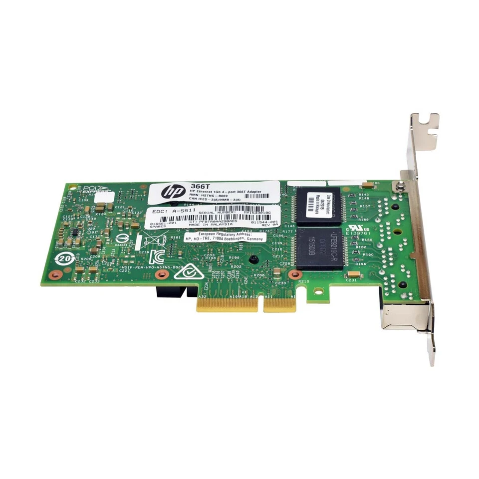 HP Ethernet 1Gb 4-port-Port 366T Netzwerkadapter 816551-001 H73100-004 FP - Bild 2 von 3