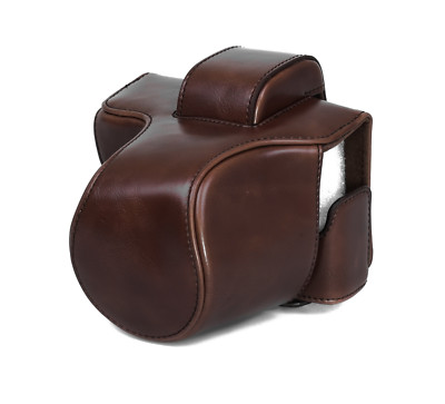Camera Bag Case for Olympus E-M10 Mark II Faux Leather Bag Coffee CC1376b