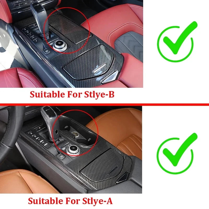 Panel de cambio de marchas central de fibra de carbono real para Maserati Ghibli 2014-23 Foto 3 de 4