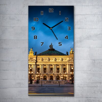 Glasuhr Wanduhr Küchenuhr Echt-Glas Opera Garnier Paris Frankreich 30x60
