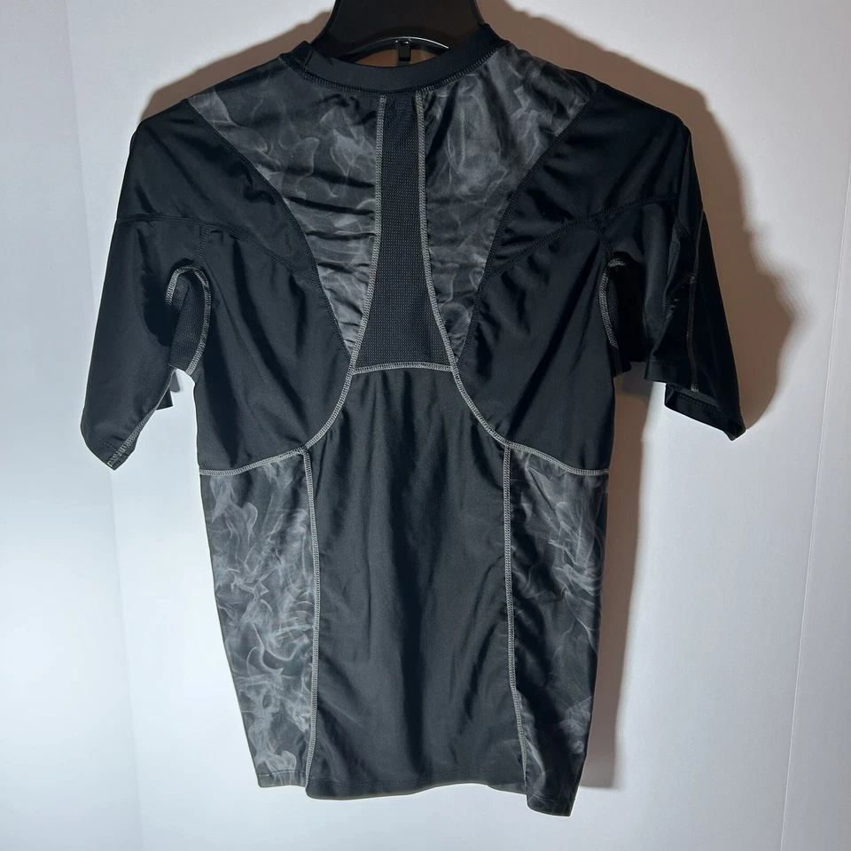 Golds Gym Short Sleeve Spandex Fitted Black/Gray Workout Shirt Mens Size Small - Image 3 of 4