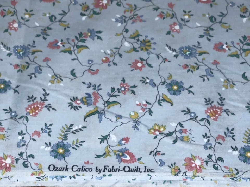 Por 1/2 Yd Teniente Azul Floral Delicado Vines Buds por Ozark Calico Fabri-Colcha Algodón Foto 3 de 4