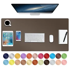 ‎Leather Desk Pad 35"x 17" Non-Slip Mouse PadOffice Desk MatWaterprooft PU Le...