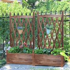 Freestanding Raised Garden Bed Trellis Garden Planter Box with Drainage Holes