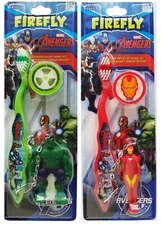 Iron Man and The Hulk Kids Toothbrush with Mini Chain Figurine and Travel Cap
