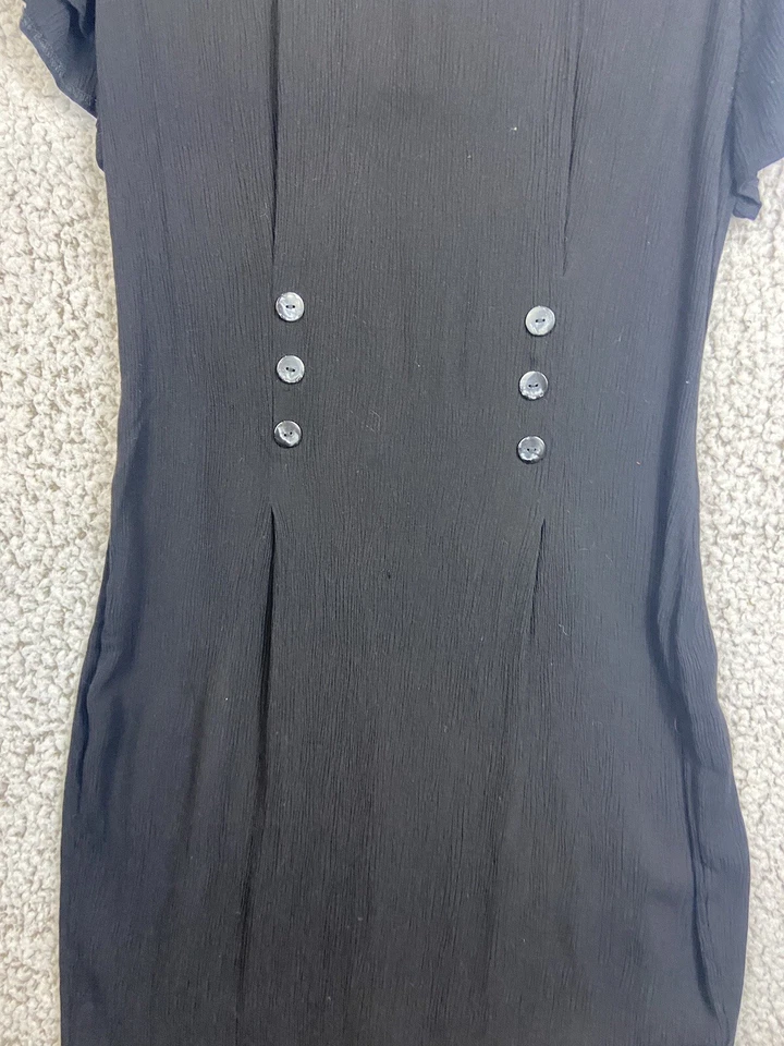 Coco Bianco Black short sleeve zipper back close long pencil dress size 18 - Image 2 of 4