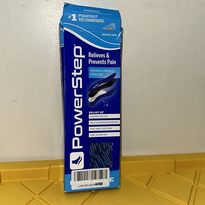 PowerStep Pinnacle Full Length Orthotic Shoe Insoles Neutral Arch Support 