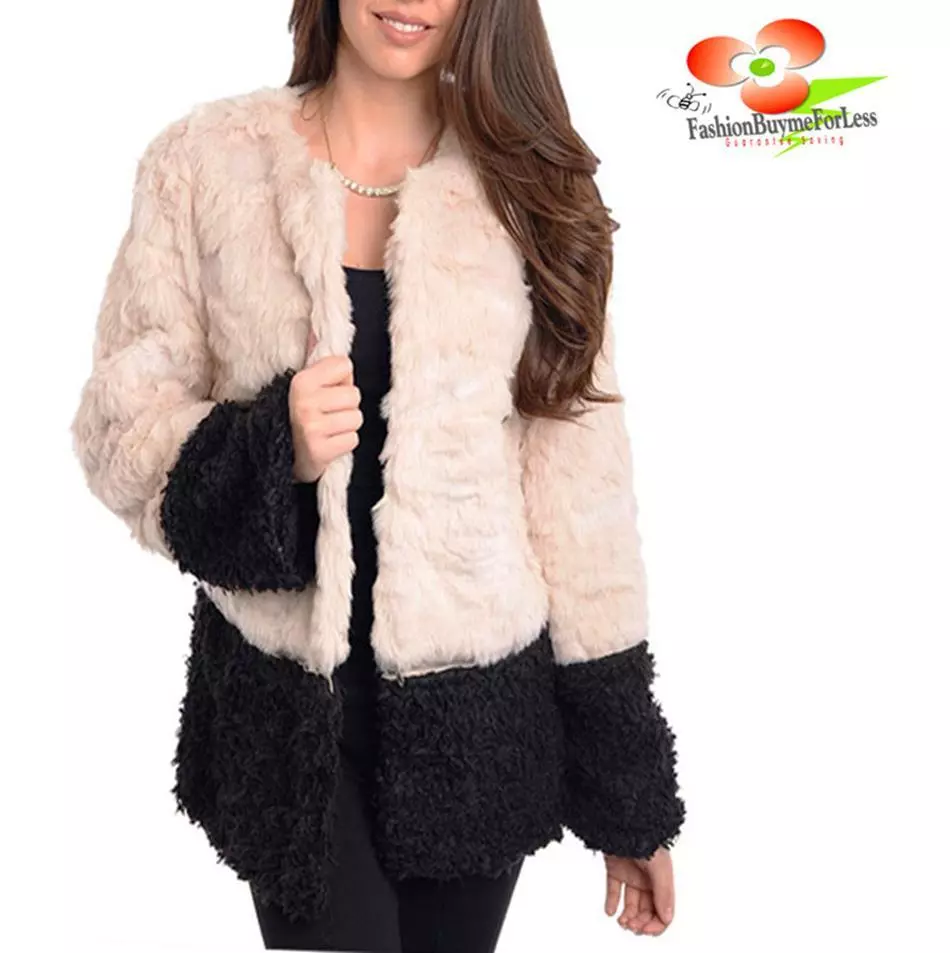 Two Tone VTG Haute Boho Faux Lamb Wool Alpaca Shaggy Furry Fur Jacket Coat  S M L | eBay