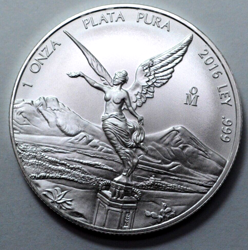 2016 Mo 1 Oz Onza Mexican Libertad Ley 999 Silver Plata Pura Coin