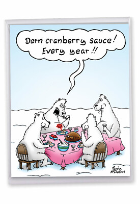 1 Big Funny Merry Christmas Greeting Card - Darn Cranberry Sauce J4524XSGC
