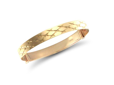 9 Karat Gelbgold Baby/Kinder erweiterbares Muster Sklavenarmreif 3,2 g *KOSTENLOSER VERSAND*