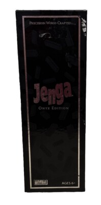 Jenga Onyx Edition Hasbro Parker Brothers Complete Stacking Game 2008 EX. COND!!