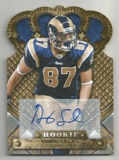 2011 Panini Crown Royale Autograph Gold Greg Salas Rookie #d /499 Rams RC Hawaii