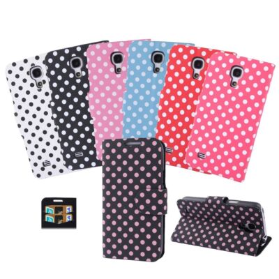 Handy Tasche Schutz Hülle Wallet Punkte Flip Case Etui Book Style Smartphone TOP