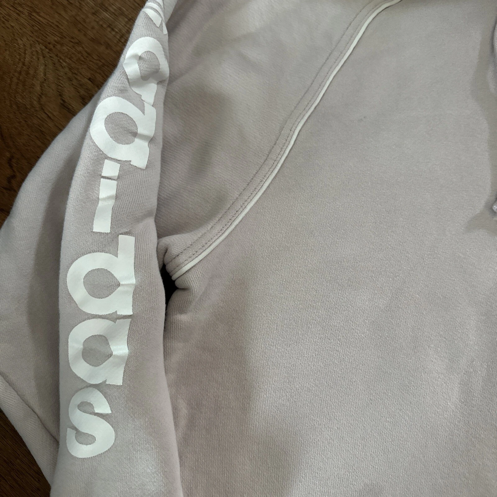 OFF WHITE Felpa con cappuccio vintage Adidas donna taglia media francese Terry C311