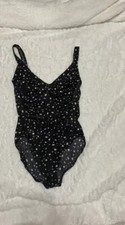 Vintage Penbrooke Swimsuit Womens 12 Black White Made In USA one piece