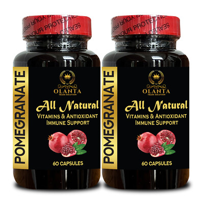 Clean Pomegranate Supplement   120 Vegan Capsules   Plant-Based Formula  Natural