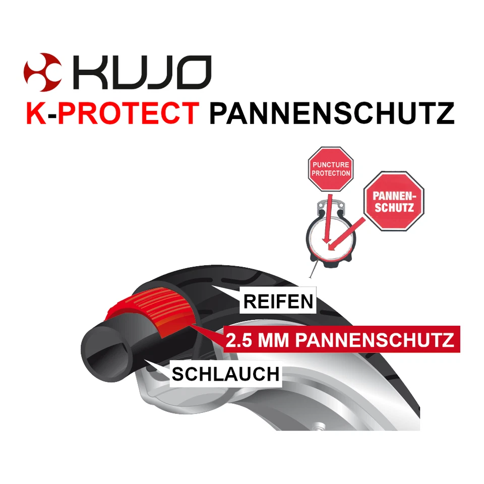 2x Fahrradreifen Pannensicherer 26x1.95 50-559 K-Protect Reflex 2x Schlauch AV - Bild 3 von 3