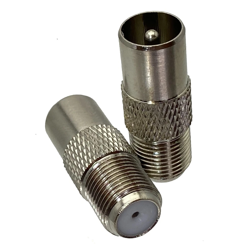 2pcs F TV to IEC PAL DVB-T Male Plug Female Jack Striaght RF Adapter Connector - Image 2 of 4