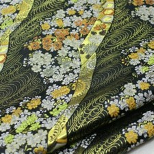 Japanisch Brokat Stoff Satin Kunstseide Blumen Kleider Vintage