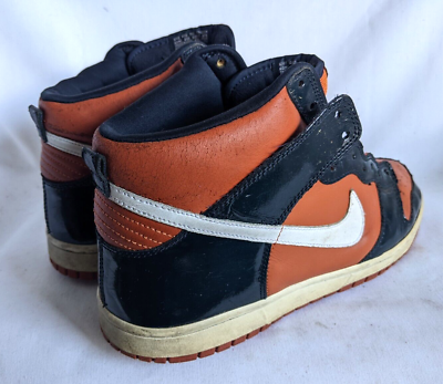 Rare 2003 Nike Dunk High Mesa Orange Obsidian 305287-811 Size 12 Patent Leather Rare Vintage Nike Dunk High  main image 4