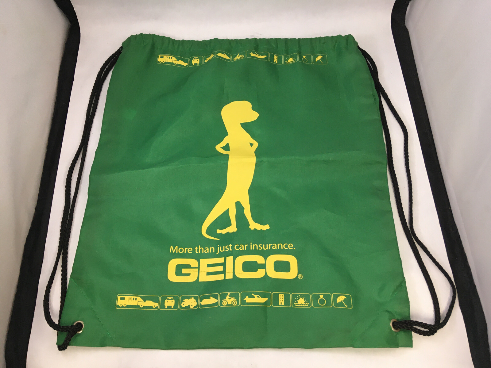 Geico Advertising Bag Gecko Green Swag Bag 16" x 14" Giveaway | eBay