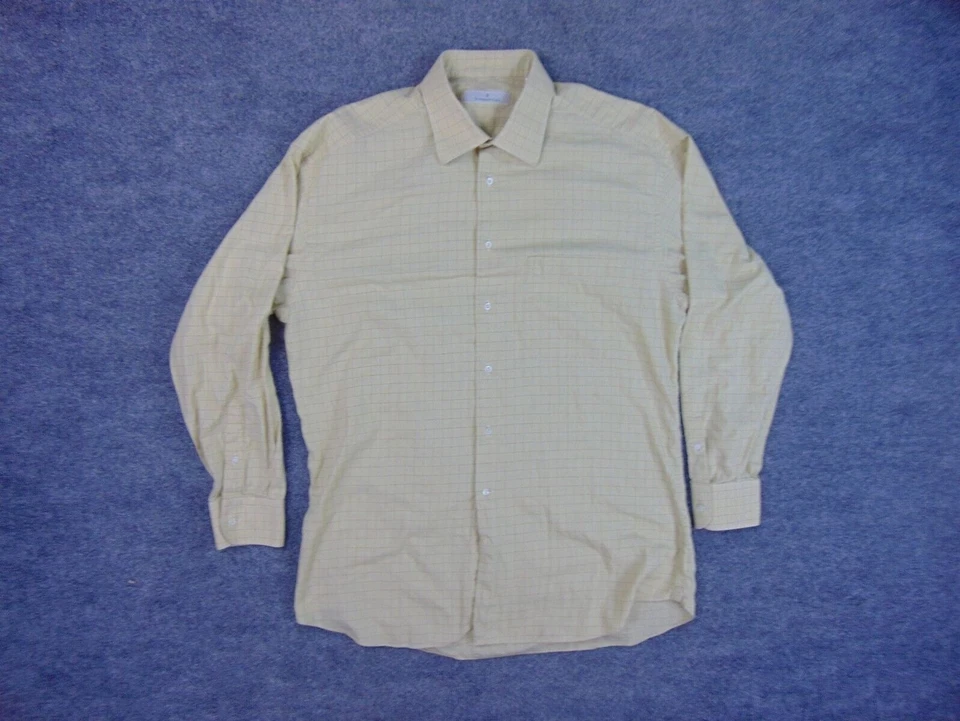 Ermenegildo Zegna Shirt Mens 16.5x42 Yellow Brown Check - Image 2 of 4