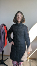 Moncler doudoune longue, taille 2 vintage (S), marron, véritable duvet,