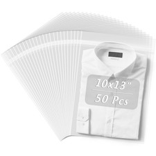 50 PCS 10x13 Inches Acid-Free Plastic Sleeves Clear Storage Bags Self Sealing