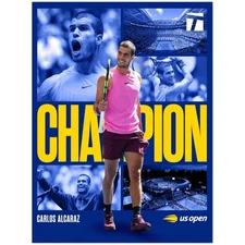 Carlos Alcaraz US Open 2025 Tennis Champion Sports Poster