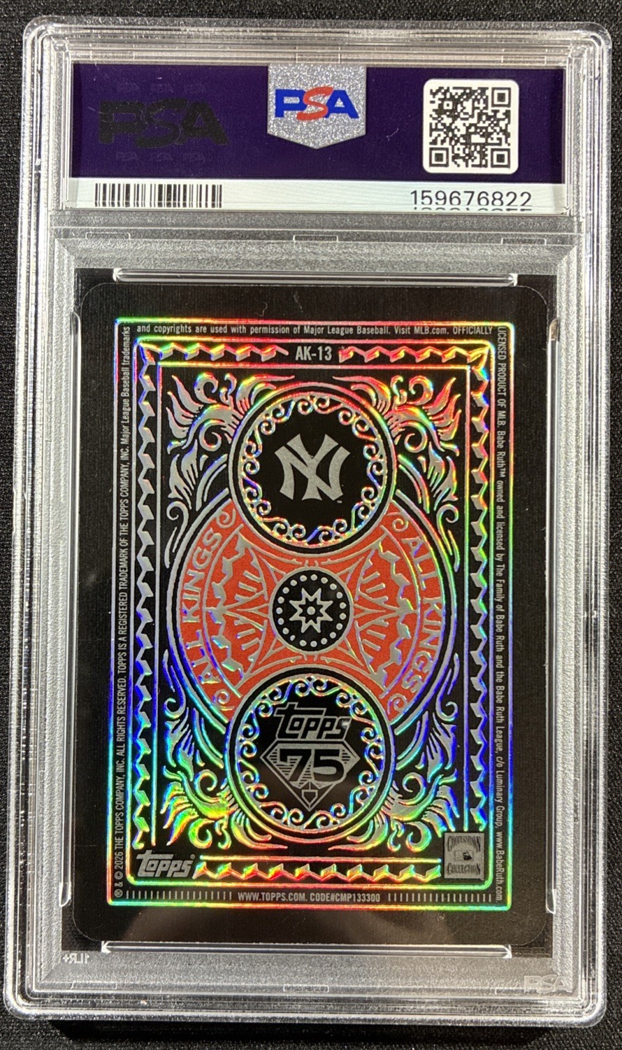 2026 Topps Series 1 Babe Ruth All Kings New York Yankees Case Hit #AK-13 PSA 9 view 3
