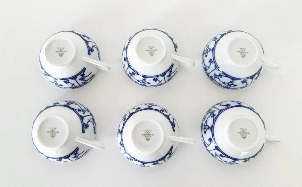 Winterling Vintage Konvolut Teetasse 100ml 6 Stück Indisch blau Strohblume - Bild 2 von 2