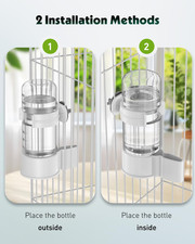 2 Pcs Bird Water Dispenser, Automatic Water Feeder, Plastic Cage Water Dispen...