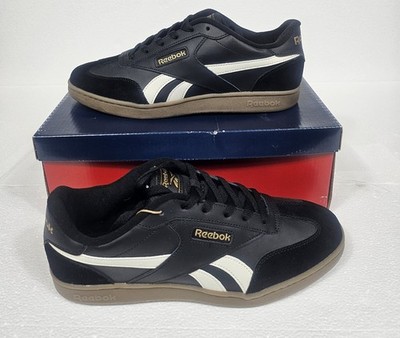 Reebok Men's Shoes Size 10 Forte Lounger Black Cream Leather AR30252M Sneakers