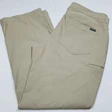 Eddie Bauer Rainier Tech Pant Men 36/30 Beige Nylon Stretch Cargo Pocket Outdoor