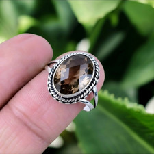 Smokey Quartz Ring 925 Sterling Silver Ring Handmade Gemstone Ring Women's Ring