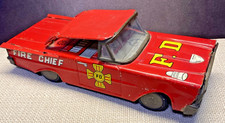 VINTAGE TIN FRICTION A.1 FIRE CHIEF CAR PARTS RESTORATION
