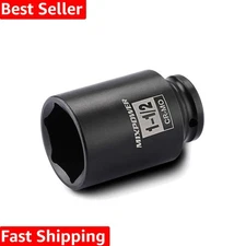 High-Torque 1/2 Inch Impact Socket - 1-1/2 Inch CR-MO, Laser Marked for Clarity