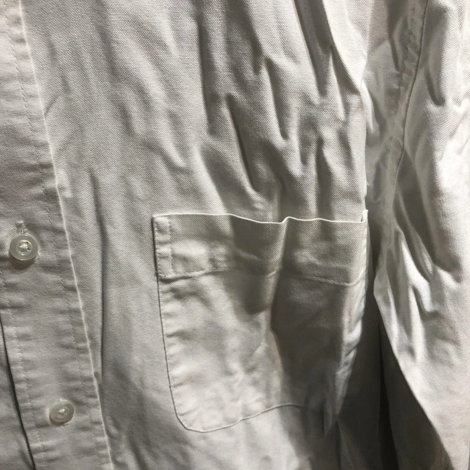 Saddlebred Oxford Shirt Mens 15.5 34/35 White Button Down Easy Care Long Sleeve - Image 4 of 4