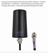 Vandal Resistant Low Profile 2.4/5.8/6ghz Omni-Directional Screw Mount Antenna