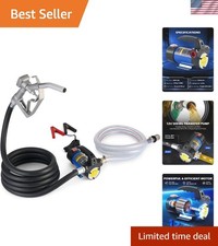 Diesel Transfer Pump, 12 Volt Fuel Transfer Pump with Nozzle Hoses for Transf...