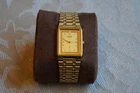 Vintage 1992 Seiko SX V701-5J20 Gold Tone Rectangle Quartz Watch New Battery